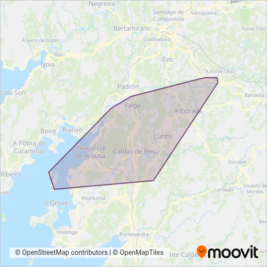 Autocares Benito Abalo coverage area map