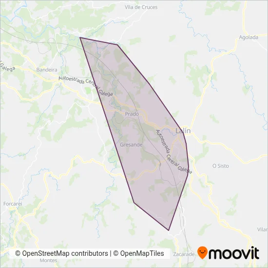 Mapa del área de cobertura de UTE Deza 696