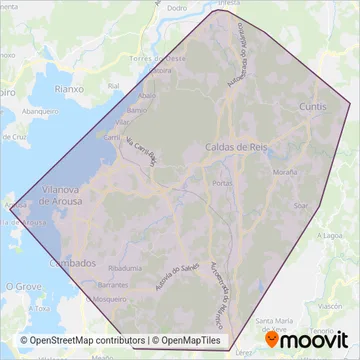 Autocares Abalo coverage area map