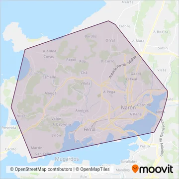 FERROLBUS coverage area map