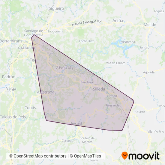 Autocares Rías Baixas coverage area map