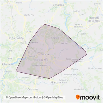 RIO - Rede Integrada de Ourense (Gavilanes) coverage area map