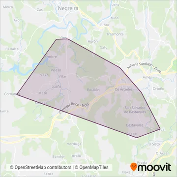 Autocares Modesto Riveiro coverage area map