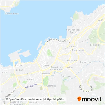 Cía de Tranvías de La Coruña coverage area map