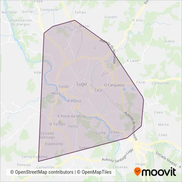 Monbus - Urbanos de Lugo coverage area map