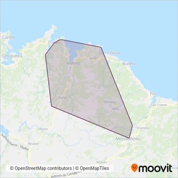 Autobuses de Viveiro-Otero coverage area map