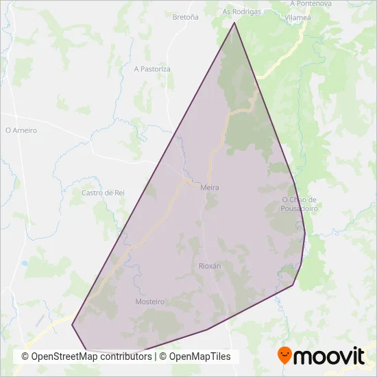 Mapa del área de cobertura de Empresa Trigo