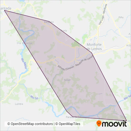 Catamaran da Ribeira Sacra (Bus) coverage area map