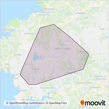 Autocares Costa (UTE Galicia - Hércules) coverage area map