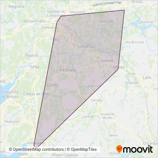UTE XG-863 LÁZARA-RÍAS BAIXAS coverage area map