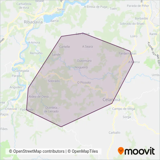 Mapa del área de cobertura de UTE Coto Novelle