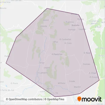 Cobertura del mapa de UTE A Pastoriza