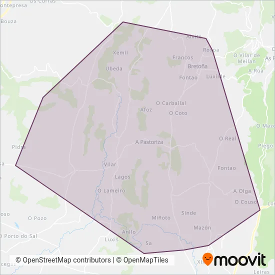UTE A Pastoriza coverage area map