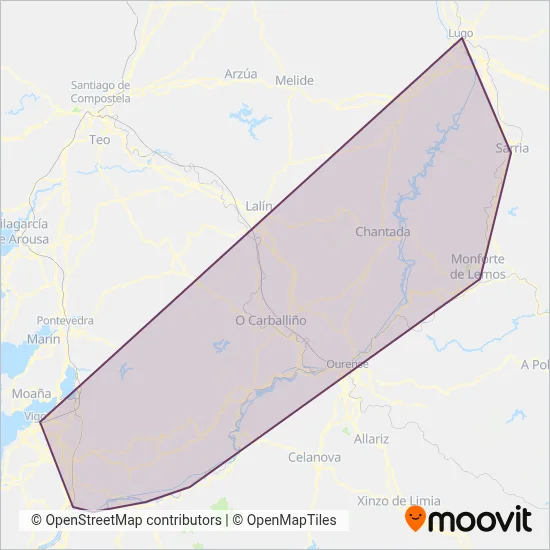 Mapa del área de cobertura de RENFE (Servicios Alternativos por Carretera 🚌)