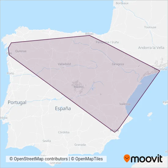 Cobertura del mapa de RENFE