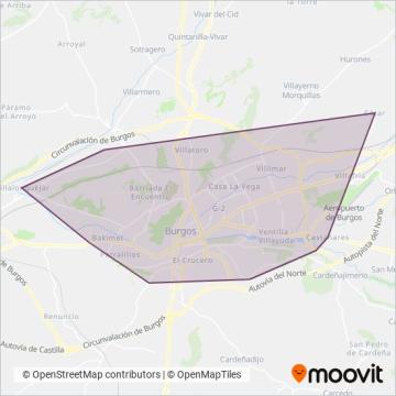 Mapa del área de cobertura de SMYT