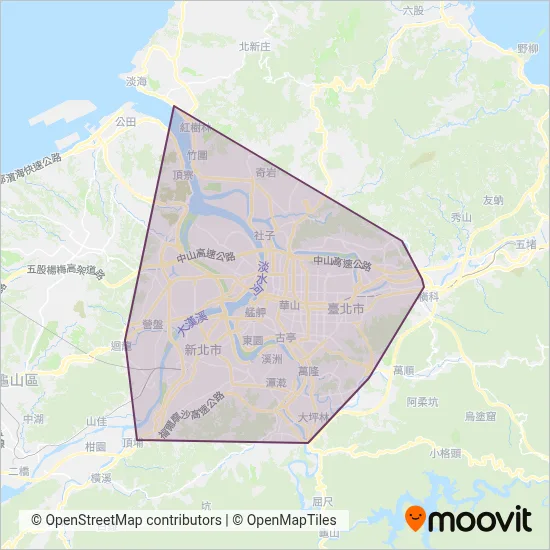Taipei Metro coverage area map