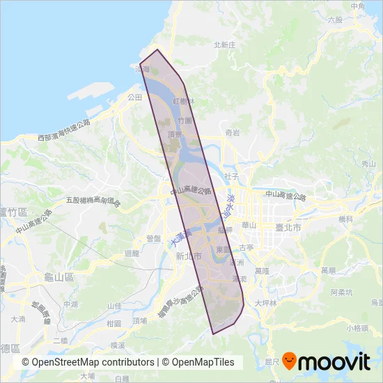 New Taipei Metro (Tram) coverage area map