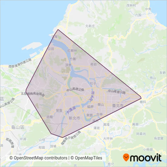 San Chung Bus Co., Ltd. coverage area map