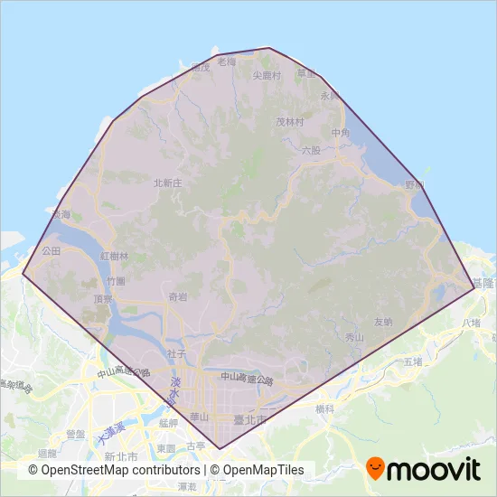 Tamshui Bus Co., Ltd. coverage area map