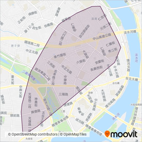 三重區公所 Sanchong District Office線路的覆蓋範圍