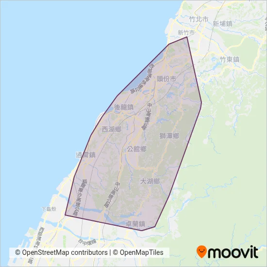 Miaoli Bus coverage area map