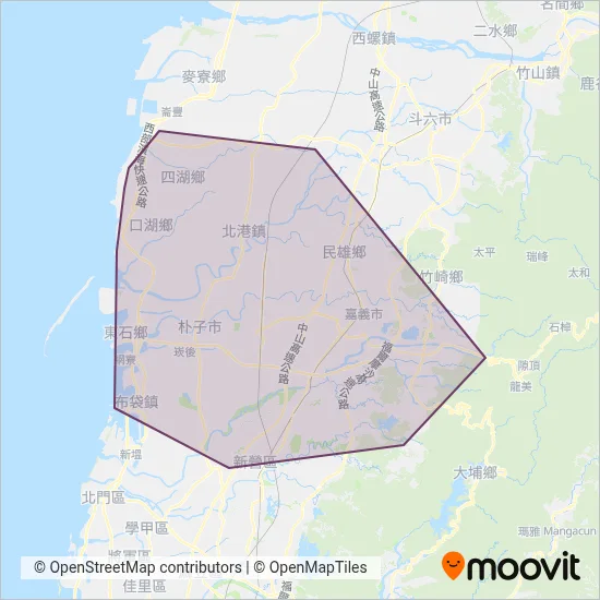 Chiayi Bus coverage area map