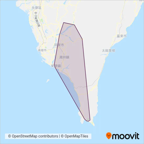 Ping Tung Bus coverage area map