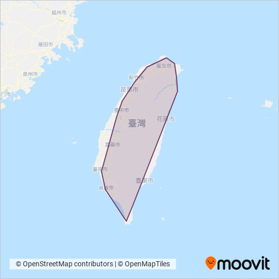 Kuo-Kuang Bus Co., Ltd. coverage area map