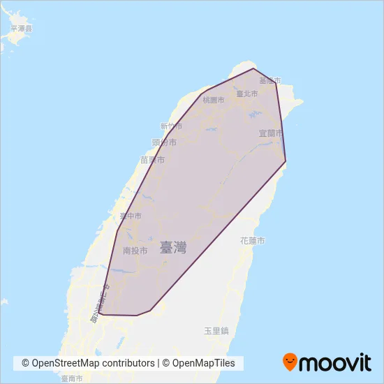 Kuo-Kuang Motor Transportation coverage area map