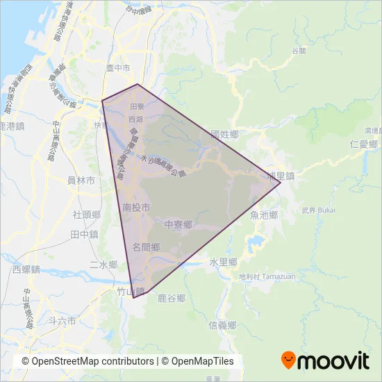 Taichung Bus coverage area map