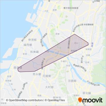 中鹿客運 Zhonglu Bus coverage area map