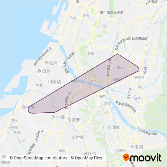 Zhonglu Bus coverage area map