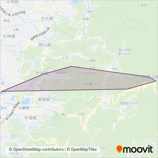 阿里山林業鐵路及文化資產管理處 coverage area map