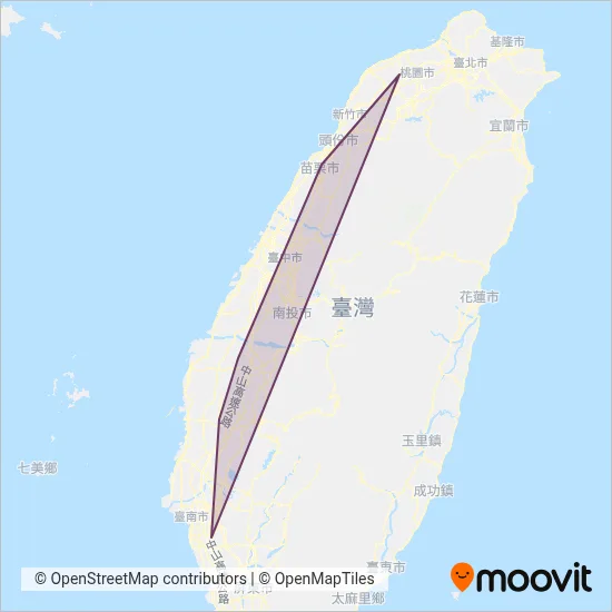 臺灣高鐵 Taiwan High Speed Rail coverage area map
