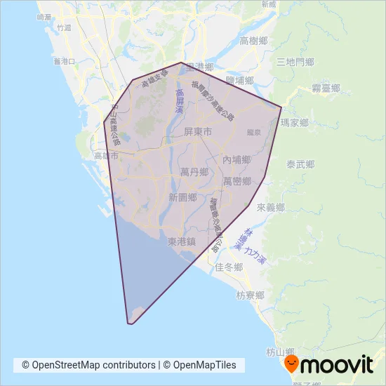 Kaohsiung Bus coverage area map
