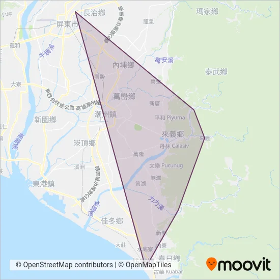 Pingtung County Laiyi Township Office coverage area map