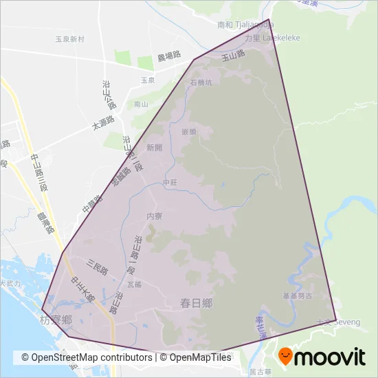 Chunri Township Office, Pingtung County coverage area map