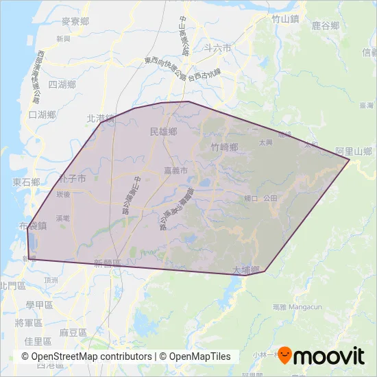 嘉義縣公車處 coverage area map
