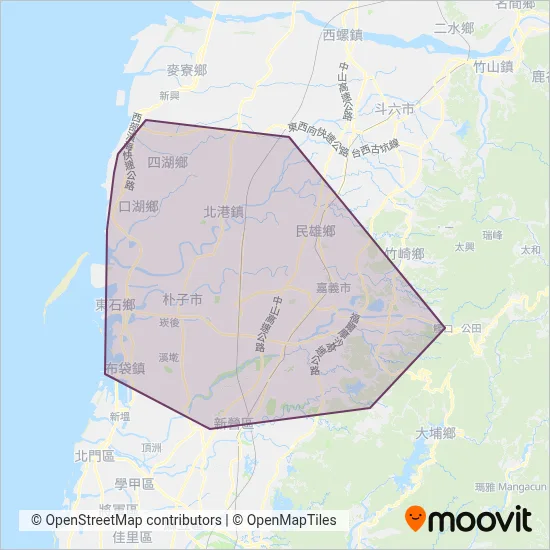 嘉義客運 coverage area map