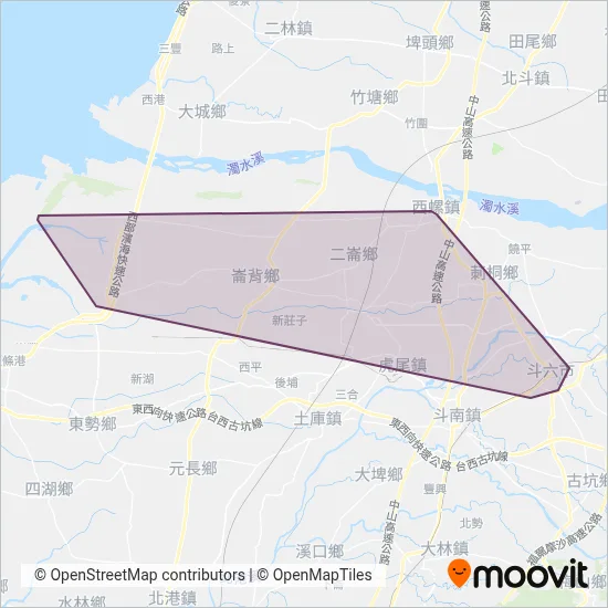 Ri Tong Bus coverage area map