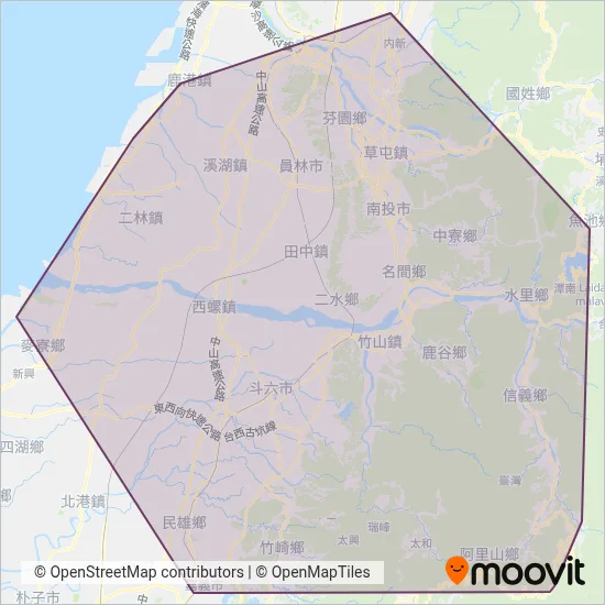 Yuanlin Bus coverage area map