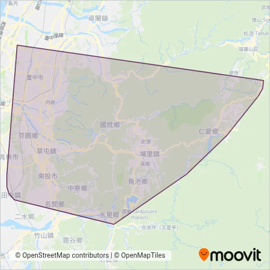 南投客運 coverage area map