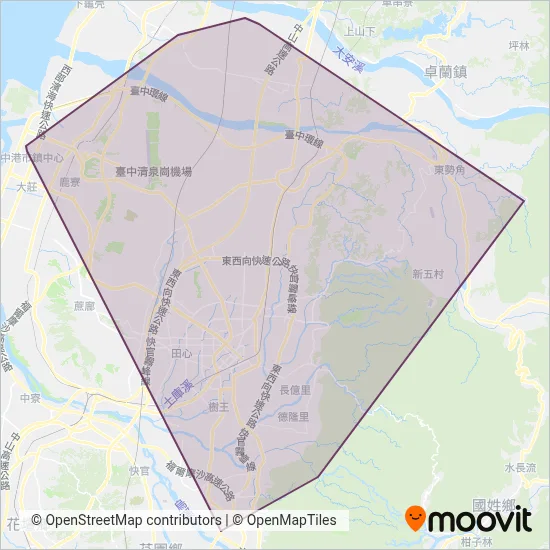 中台灣客運 coverage area map