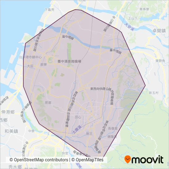 Zhong Lu Bus Company coverage area map