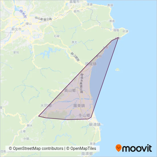 Yilan County Government coverage area map