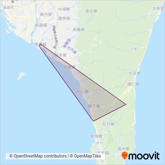 屏東縣獅子鄉公所 coverage area map