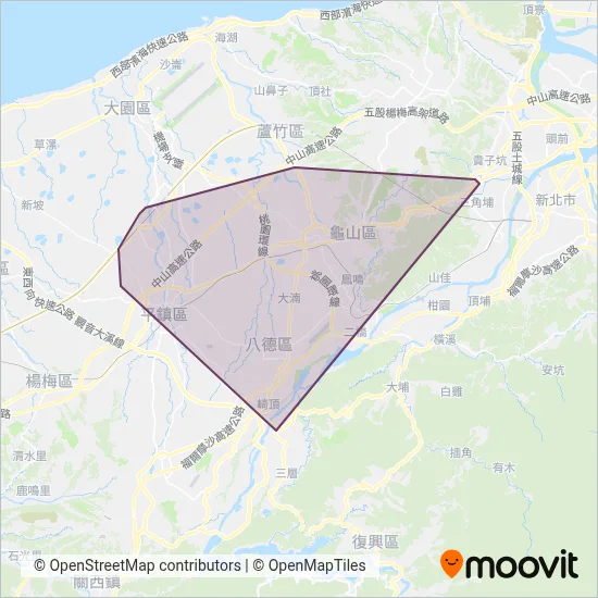 聯營-桃園客運-中壢客運 coverage area map