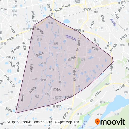 聯營-桃園客運-亞通客運 coverage area map