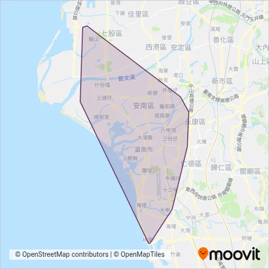 府城客運 coverage area map
